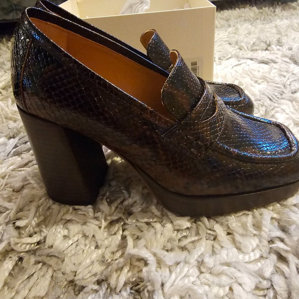 Sezane Jessie Loafers Brown Python Print - Never worn outside! - Picture 4 of 10